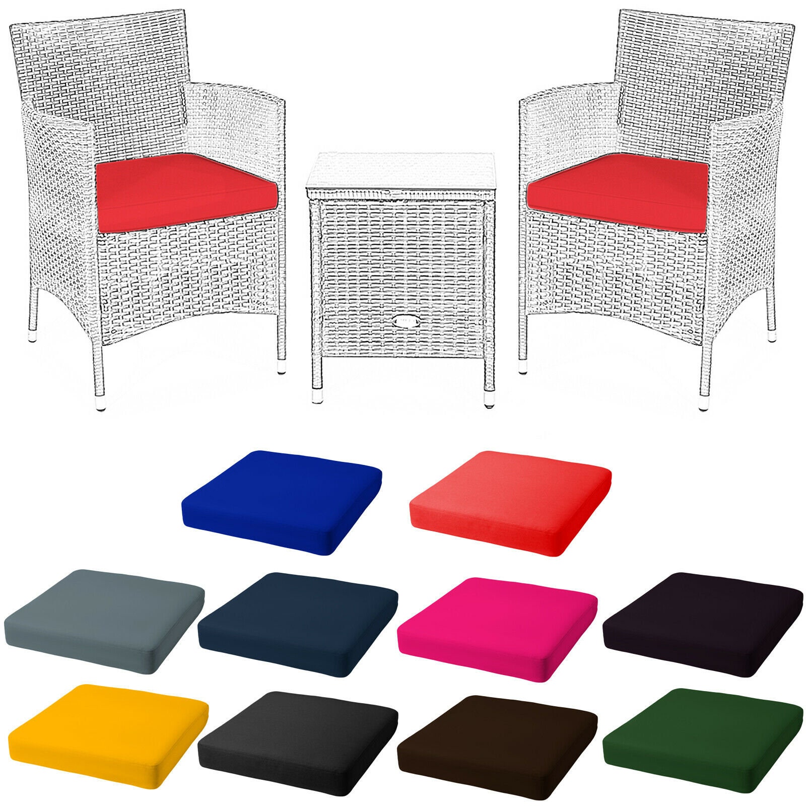 Replacement Dinning Chair Cushions to Fit Rattan Garden Furniture Patio