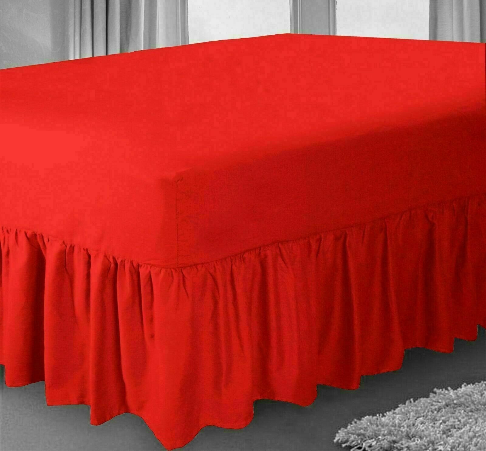 Plain Dyed Fitted Valance Sheet Polycotton Bed Sheet Single Double