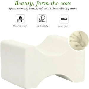 Cushy Form Knee Pillow for Side Sleepers - Standard Orthopedic Wedge Leg  Pillow for Sleeping and Hip & Lower Back Pain - Contour Memory Foam Cushion