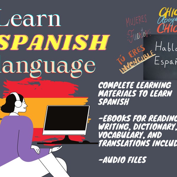 Spanish language learning materials compilation,guides in writing, reading and speaking Spanish dialect,complete resource materials