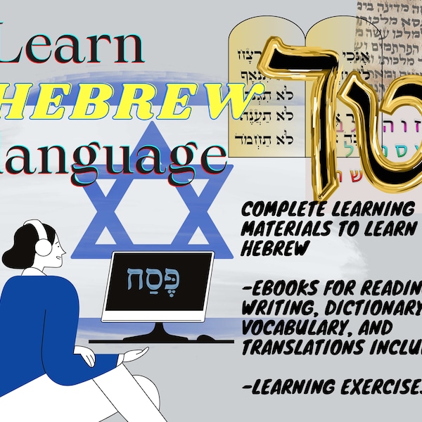 HEBREW LANGUAGE learning materials compilation of ebooks,instructions,writing exercises/Hebrew dialect complete resources for beginners