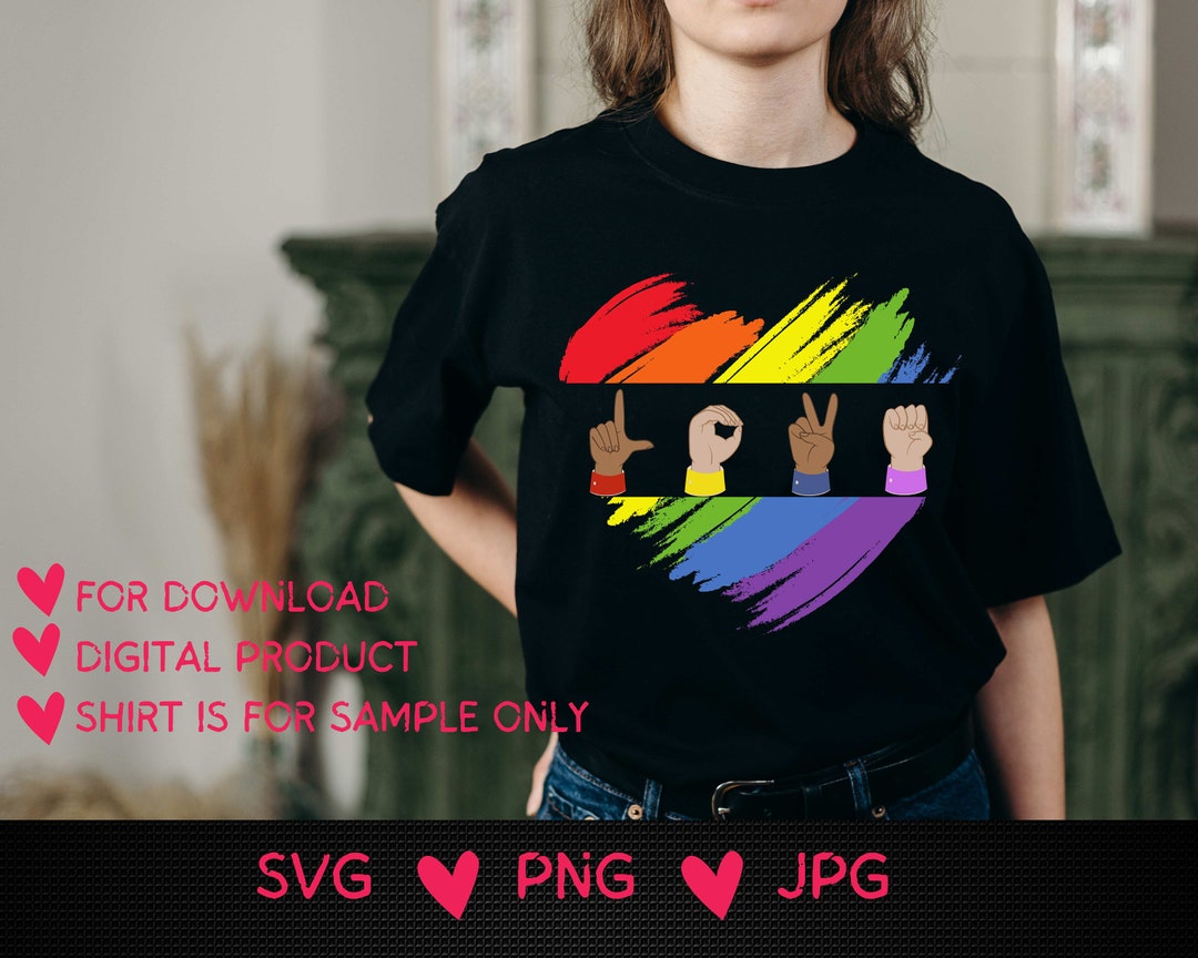 Sign Language Love Color Rainbow Heart Love Sign Language SVG, PNG, JPG (digital Download) - Etsy