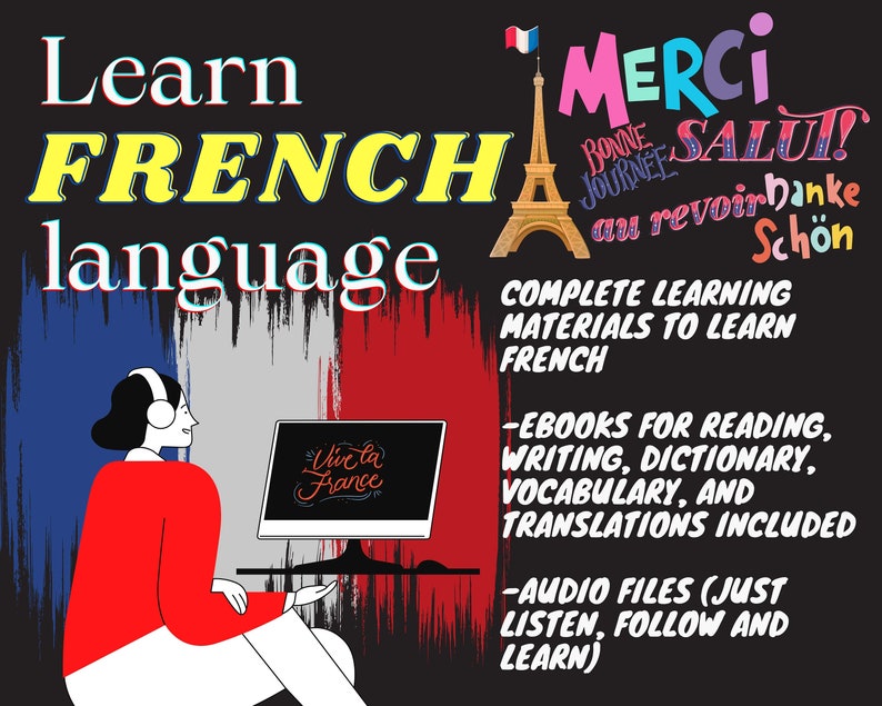 Materiale didattico della LINGUA FRANCESE raccolta di ebook, istruzioni, file audio/risorse complete in dialetto francese per principianti immagine 1
