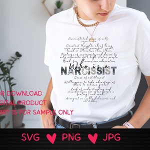 Who Is A Narcissist? SVG shirt Narcissism Awareness Freedom from Narcissists Stop Narcissism Narcs traits NPD, svg,png,jpg,digital