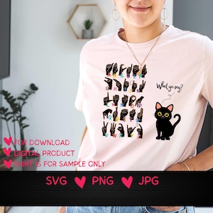 American Sign Language hand symbols letters sign language svg shirt print ASL letters hand communication talk  SVG,png,jpg digital download