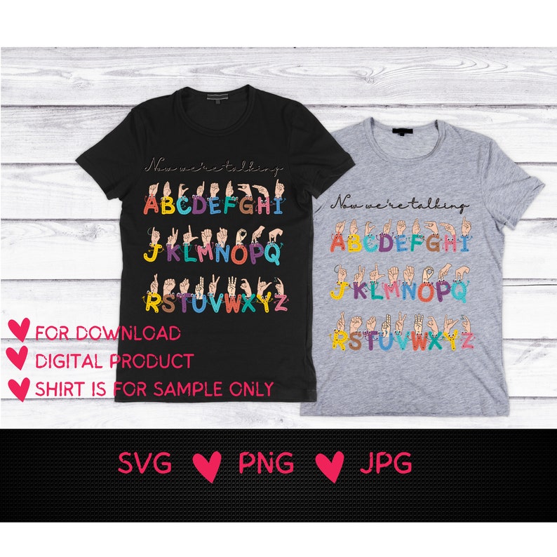 ASL Hand Symbols and Letters Sign Language Svg Shirt Print ASL Letters ...