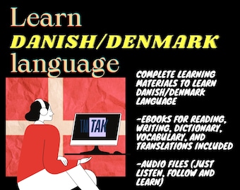 Materiales de aprendizaje del idioma danés (Dinamarca): recopilación de libros electrónicos, instrucciones y archivos de audio / Recursos completos para principiantes del dialecto danés