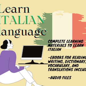 Italian language learning materials compilation,guides in writing, reading and speaking Italian language,complete resource materials