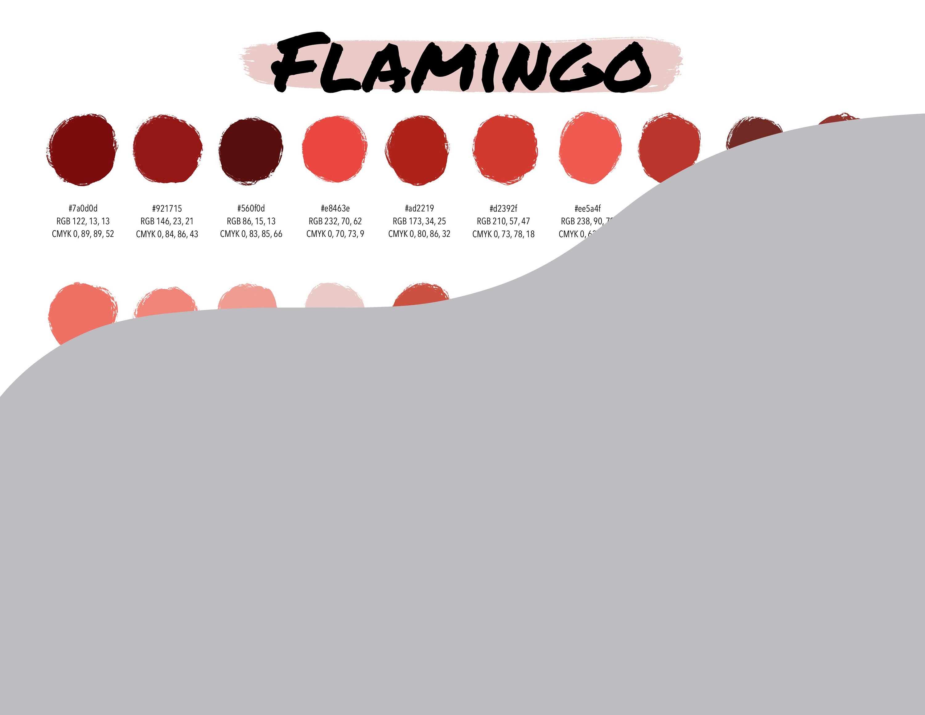 Procreate Color Palette Flamingo Instant Download Digital File Color Swatches Color Codes HEX ...