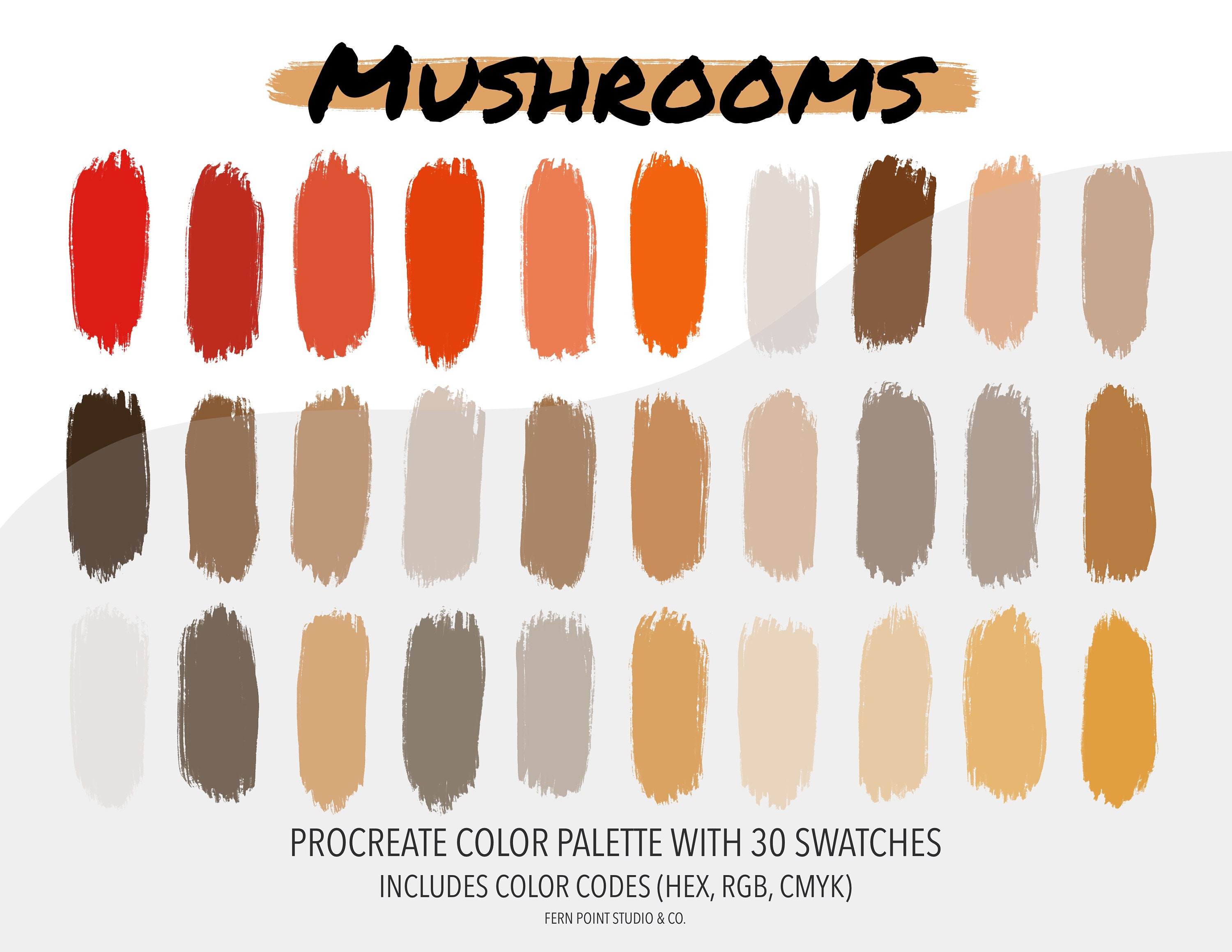 Procreate Color Palette Mushrooms Instant Download Digital File Color