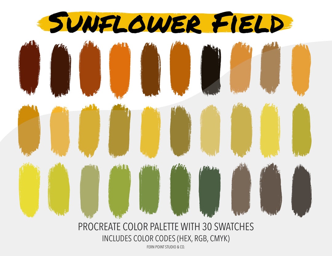 Procreate Color Palette Sunflower Field Instant Download Digital File