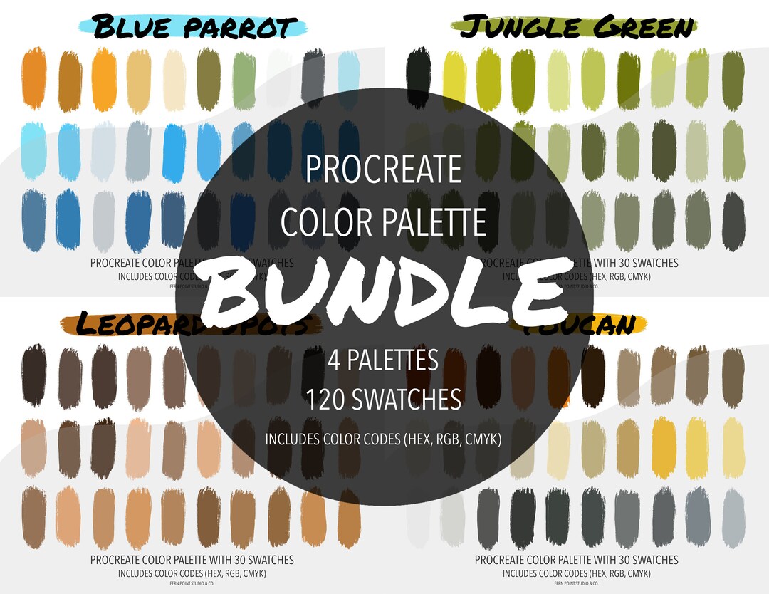 Procreate Color Palette Bundle | 4 Palettes | Rainforest | Instant ...