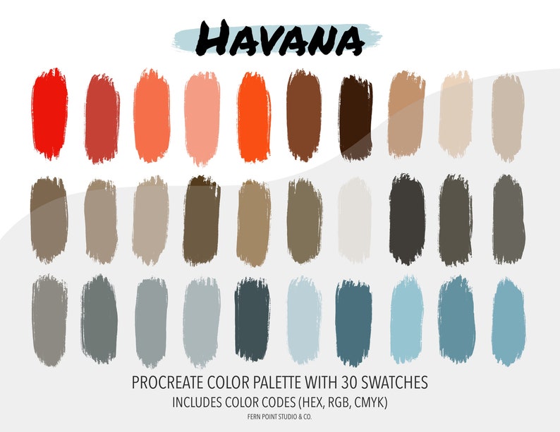 Procreate Color Palette Havana Instant Download Digital File Color ...