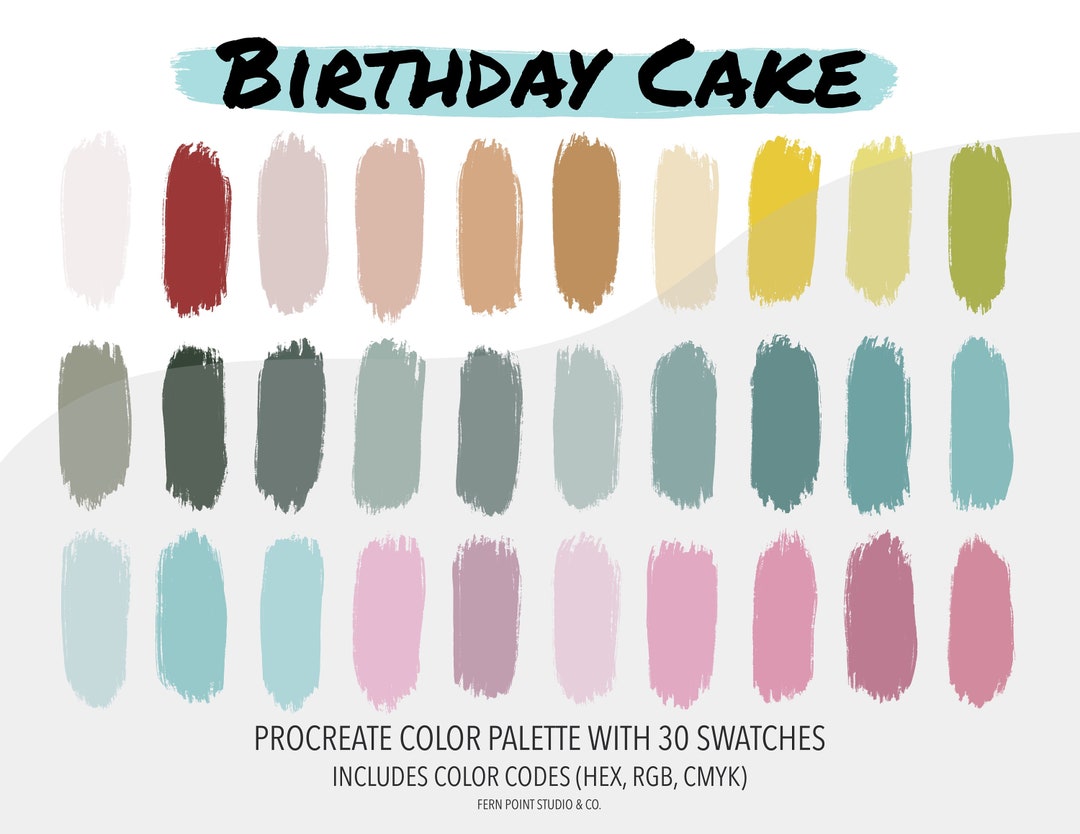 Procreate Color Palette | Birthday Cake | Instant Download | Digital ...
