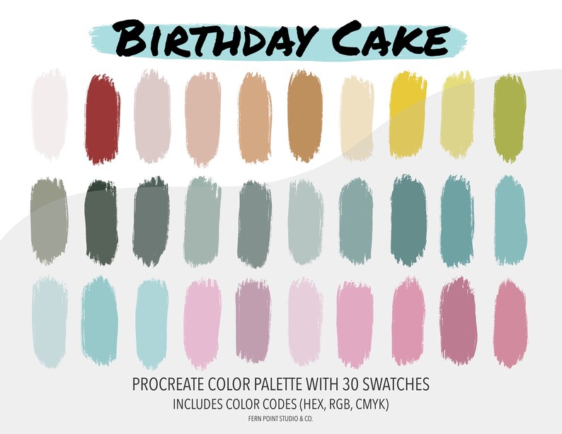 Procreate Color Palette | Birthday Cake | Instant Download | Digital ...