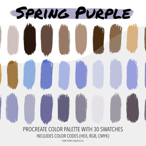 Procreate Color Palette | Spring Purple | Instant Download | Digital ...