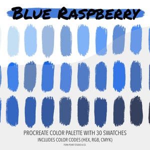 Procreate Color Palette | Blue Raspberry | Instant Download | Digital File | Color Swatches | Color Codes HEX RGB CMYK | Digital Art | iPad