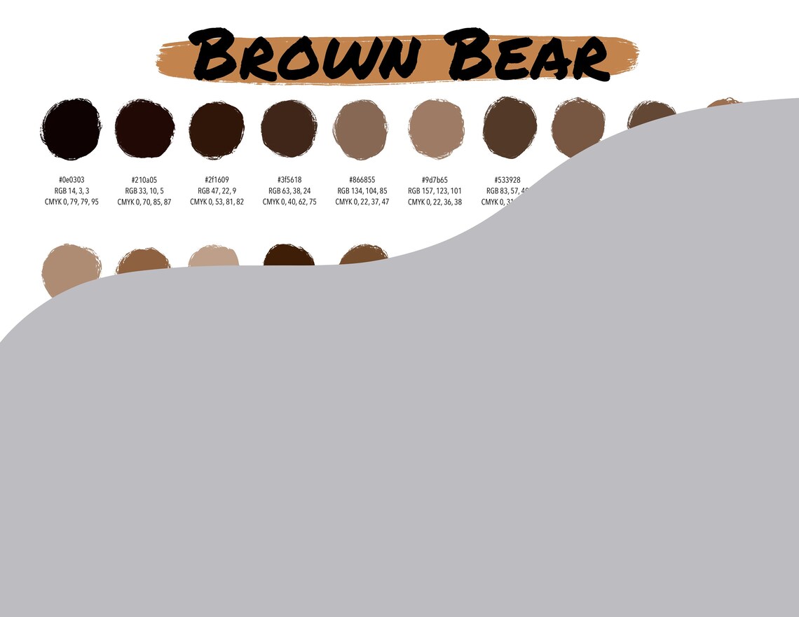 Procreate Color Palette Brown Bear Instant Download Digital File