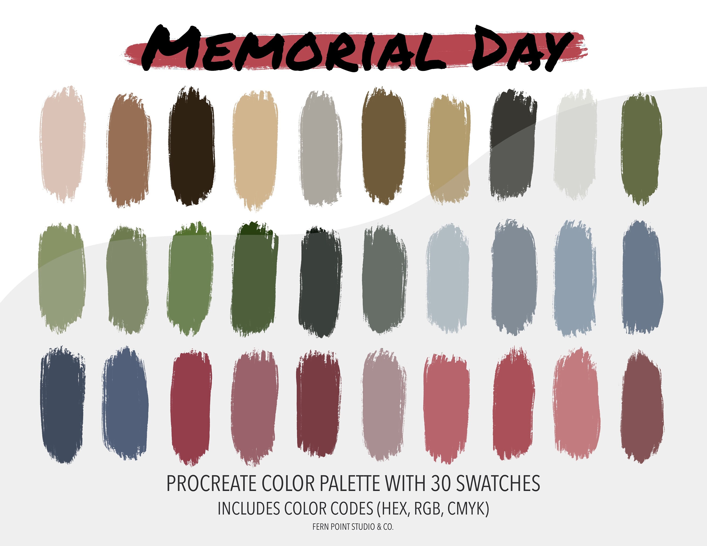 Procreate Color Palette | Memorial Day | Instant Download | Digital ...