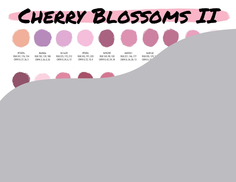 Procreate Color Palette Cherry Blossoms 2 Instant Download Digital File