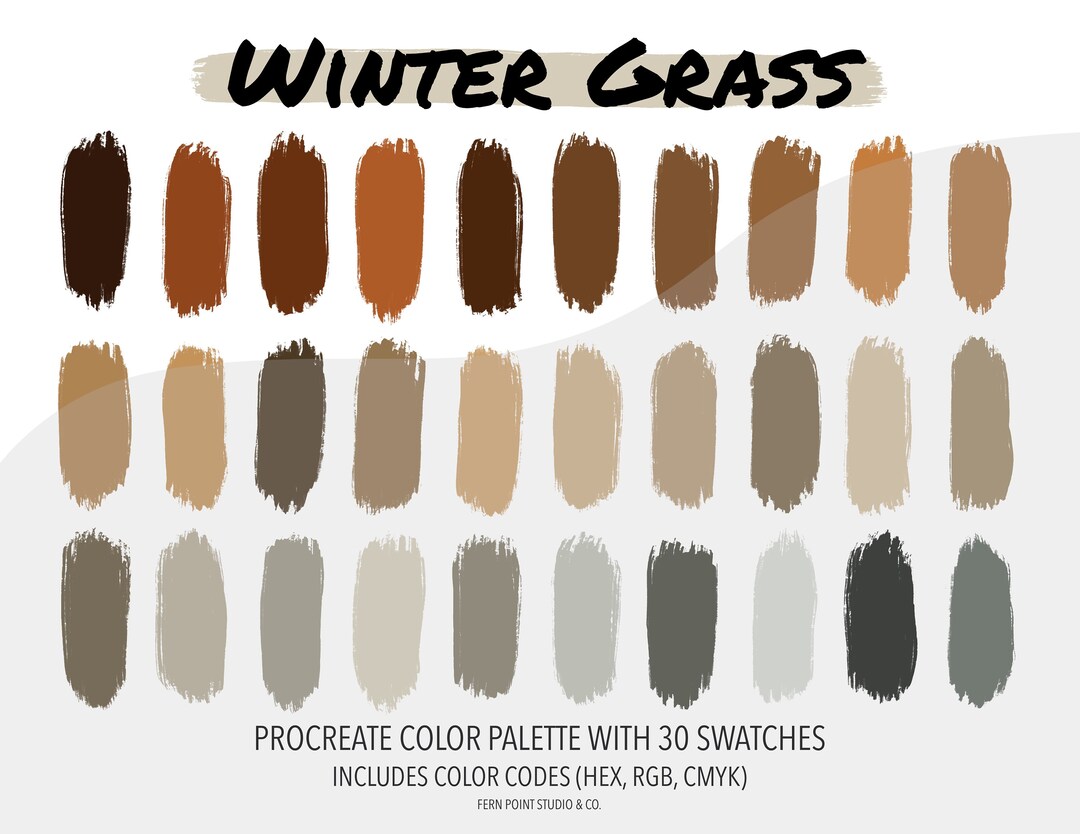 Procreate Color Palette Winter Grass Instant Download Digital File ...