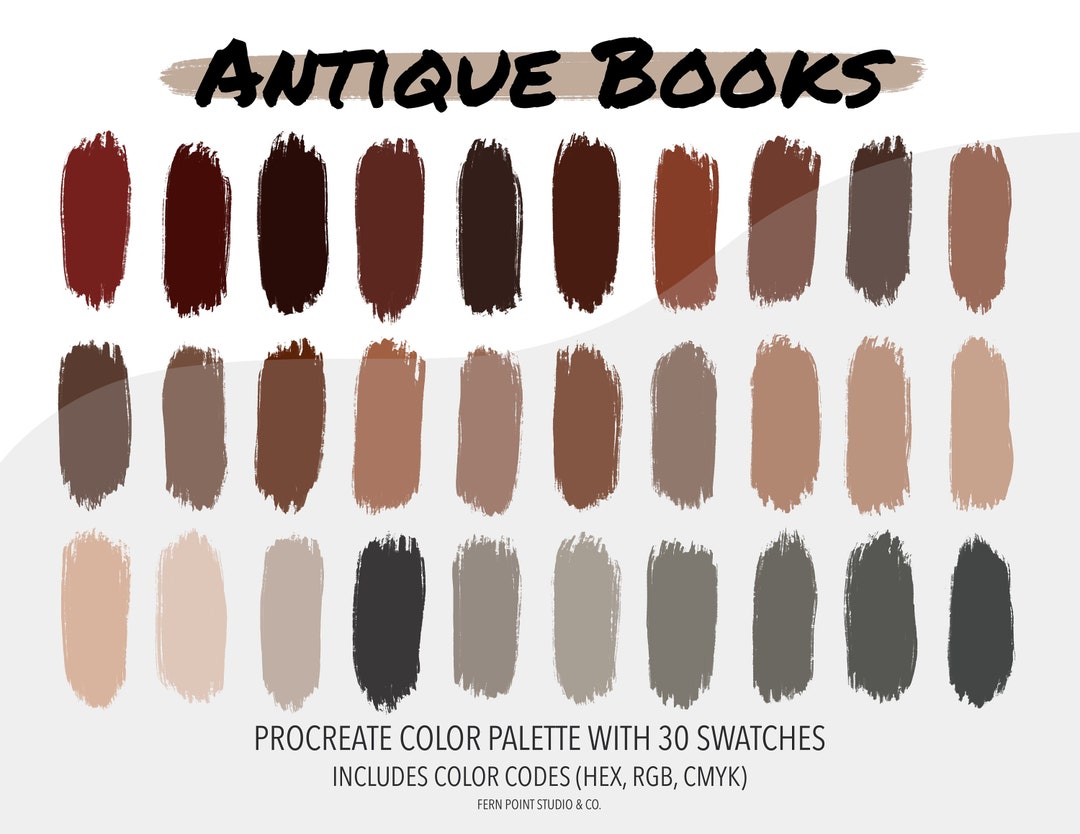 Procreate Color Palette Antique Books Instant Download Digital File Color  Swatches Color Codes HEX RGB CMYK Digital Art iPad -  UK