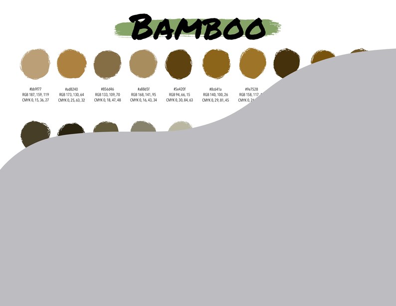 Procreate Color Palette Bamboo Instant Download Digital File Color