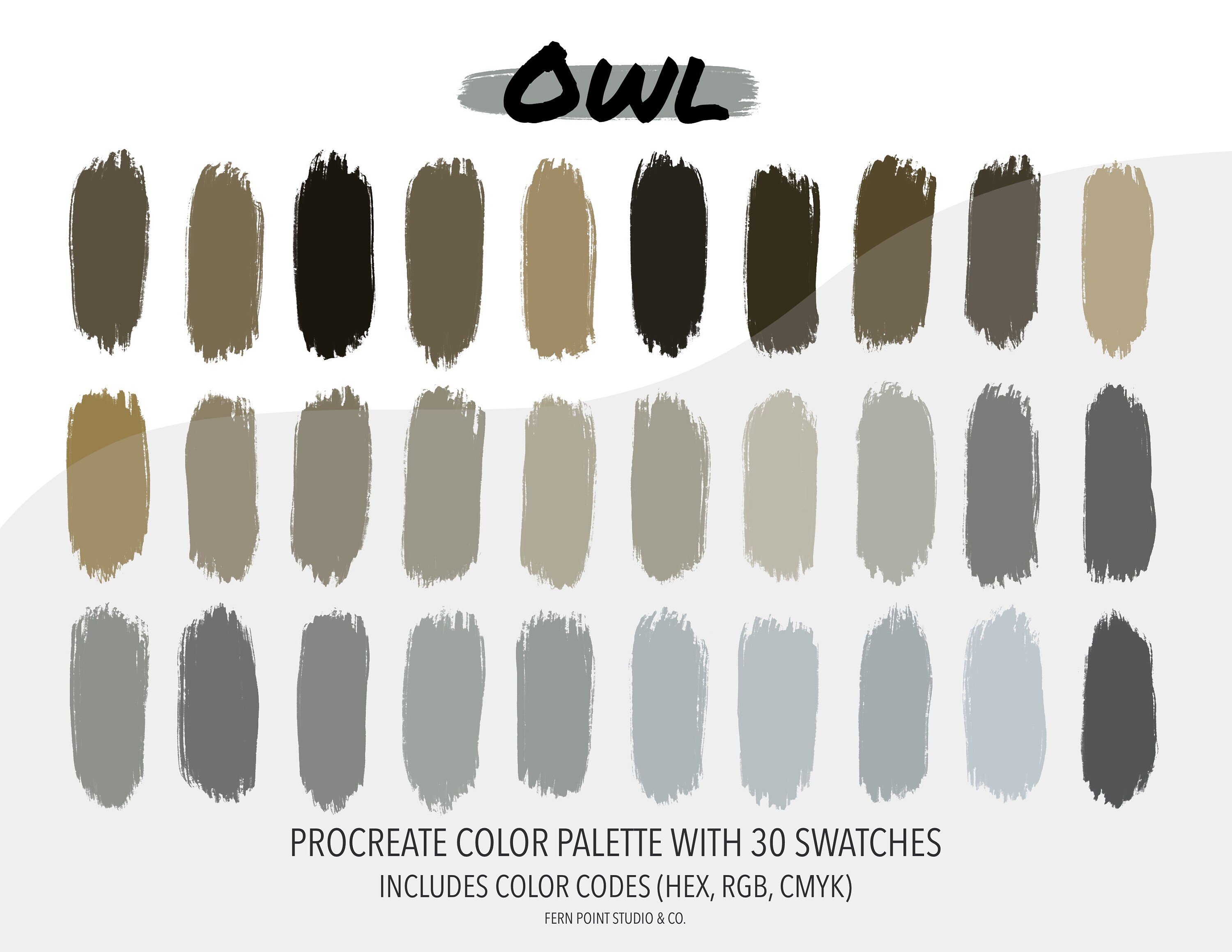 Procreate Color Palette Owl Instant Download Digital File Color ...