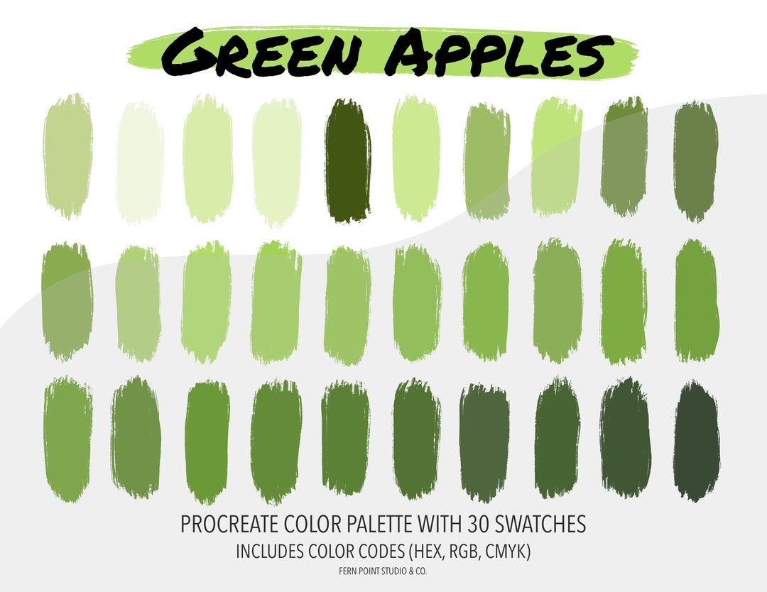 Procreate Color Palette Green Apples Instant Download Digital File