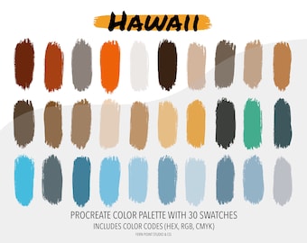 Procreate Farbpalette | Hawaii | Sofort Download | Digitale Datei | Farbmuster | Farbcodes HEX RGB CMYK | Digitale Kunst | iPad