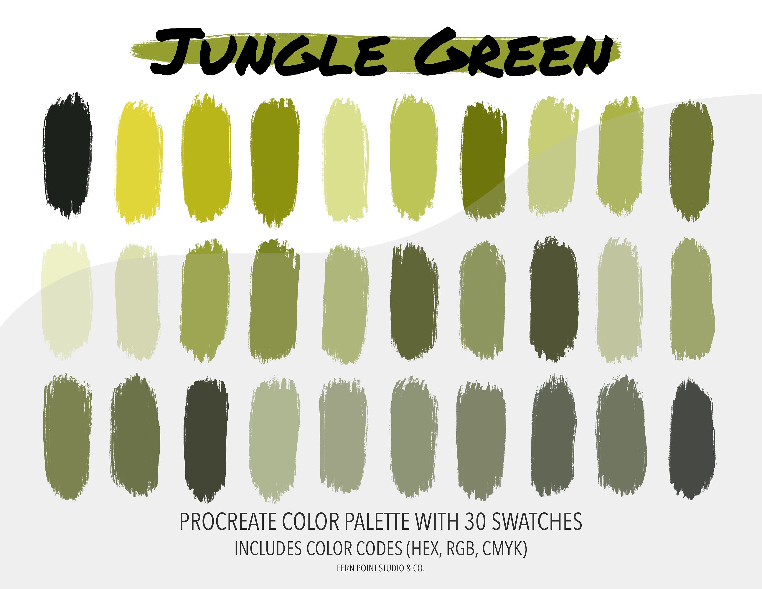 Green Rainforest Procreate Palette, 30 HEX Color Codes, Instant Digital  Download, iPad Pro Art Illustration, Warm Tropical Color Swatches