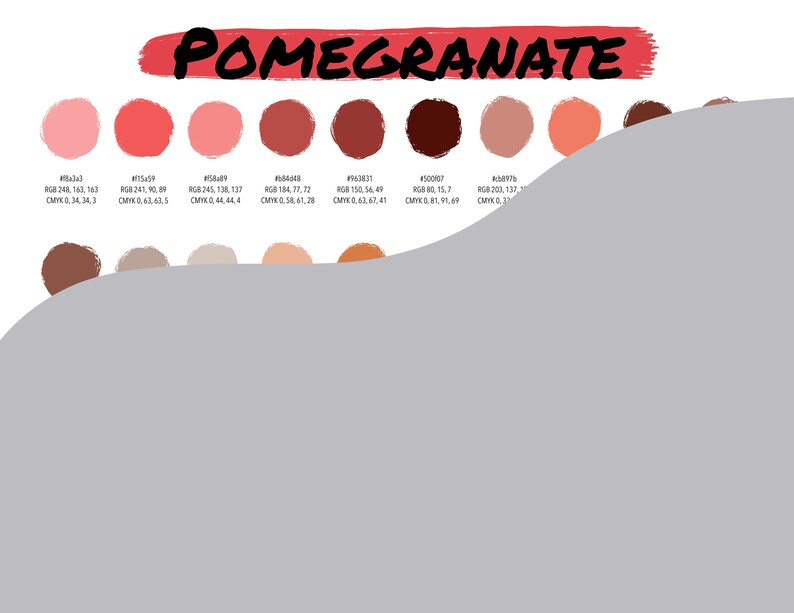 Procreate Color Palette Pomegranate Instant Download Digital File Color