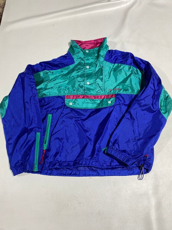 80's 90's Vintage US Olympics Windbreaker neon Sz 