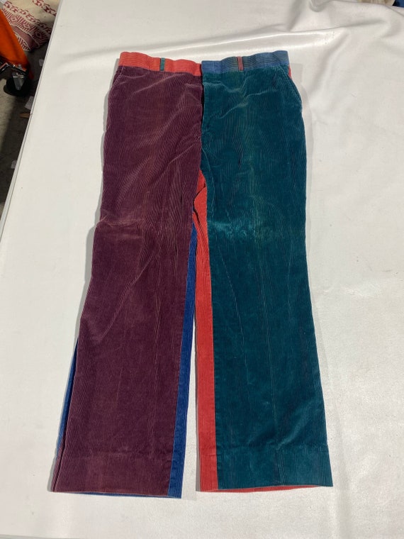 50's 60's Corduroy Pants Color blocke sz 34x28