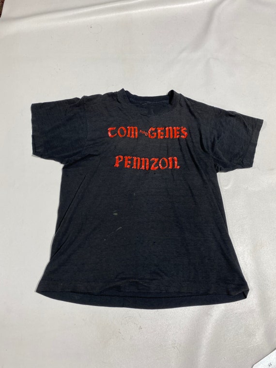 70's 80's Vintage Racing T-shirt Tom and Genes pen