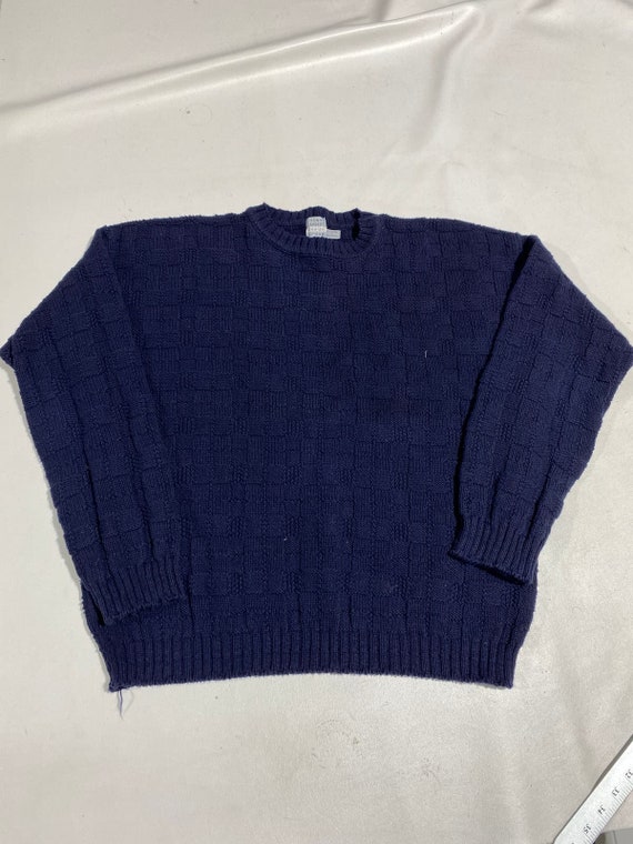 80's 90's Vintage Knit Cotton Sweater Grandpa sz … - image 1