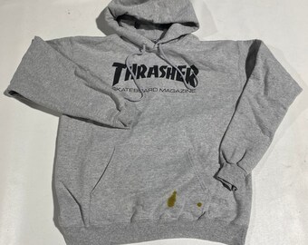 Vintage Thrasher Hoodie sz Large Gray