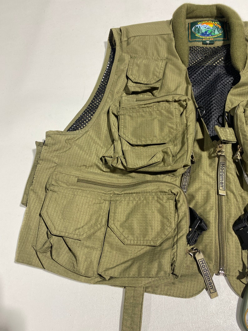 Mens Used Fishing Vest Hodgman Fly Fishing Sz XL Green Etsy