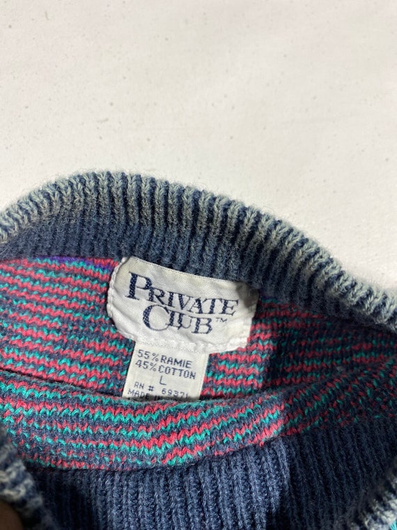 80's 90's Vintage Knit sweater Sz Large Grandpa a… - image 2