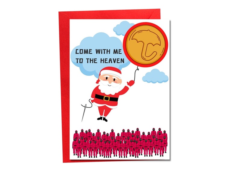Squid Game Christmas Card Santa Christmas Card Funny Squid Game Christmas Card Santa Christmas Card Funny