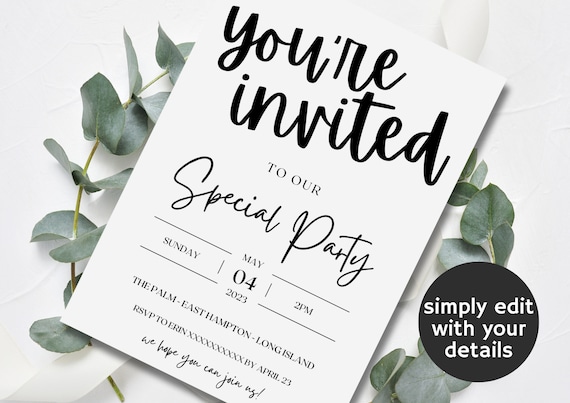 その他 Invitation INVITATION CARD DESIGN Simple Elegant Editable Custom Template