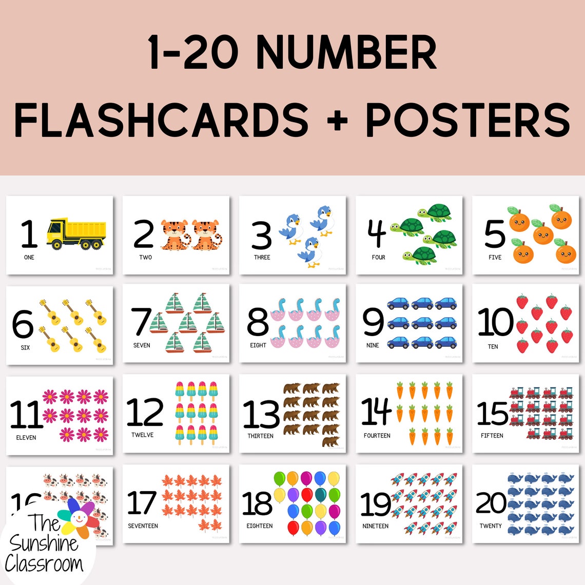 Number Flashcards, Counting Cards, Printable Number Flash Cards, Number ...