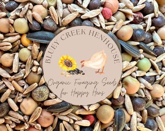 Organic Chicken Foraging Seed Mix Poultry Hens Rooster Coop Run Enrichment Grow Grass Nutrition Natural Plants Vegetation Treat