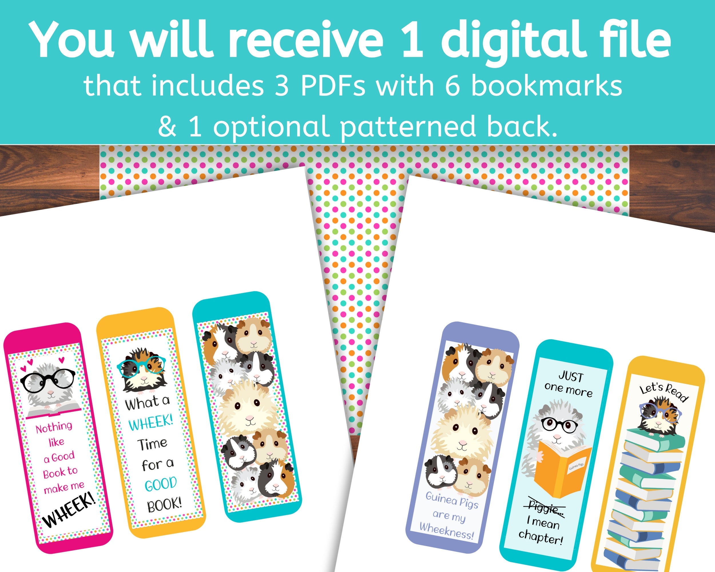 Printable Guinea Pig Bookmarks Make a Great Stocking Stuffer or Party ...