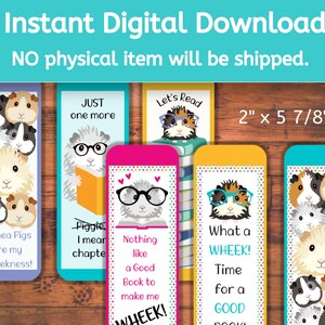 Printable Guinea Pig Bookmarks Make a Great Stocking Stuffer or Party ...