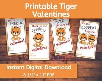 Printable Tiger Valentines, So easy to print at home