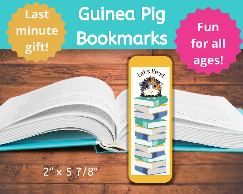 Printable Guinea Pig Bookmarks Make a Great Stocking Stuffer or Party ...