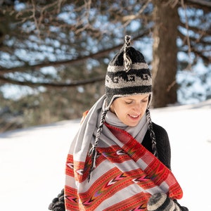 Hand Knitted Fleece Lined Winter Hat with Earflap | Woolen Snow Hat | Crochet Hat | Cute Cozy Hat | Woolen Hats for Womens | Slouchy Socks