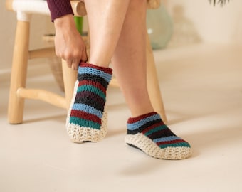 Winter House Slippers|Fuzzy Non-Slip Woolen Slipper Socks for Winters |Cozy Wool Slippers|Cute Ankle Length House Slippers for Men & Womens