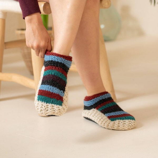 Winter House Slippers|Fuzzy Non-Slip Woolen Slipper Socks for Winters |Cozy Wool Slippers|Cute Ankle Length House Slippers for Men & Womens